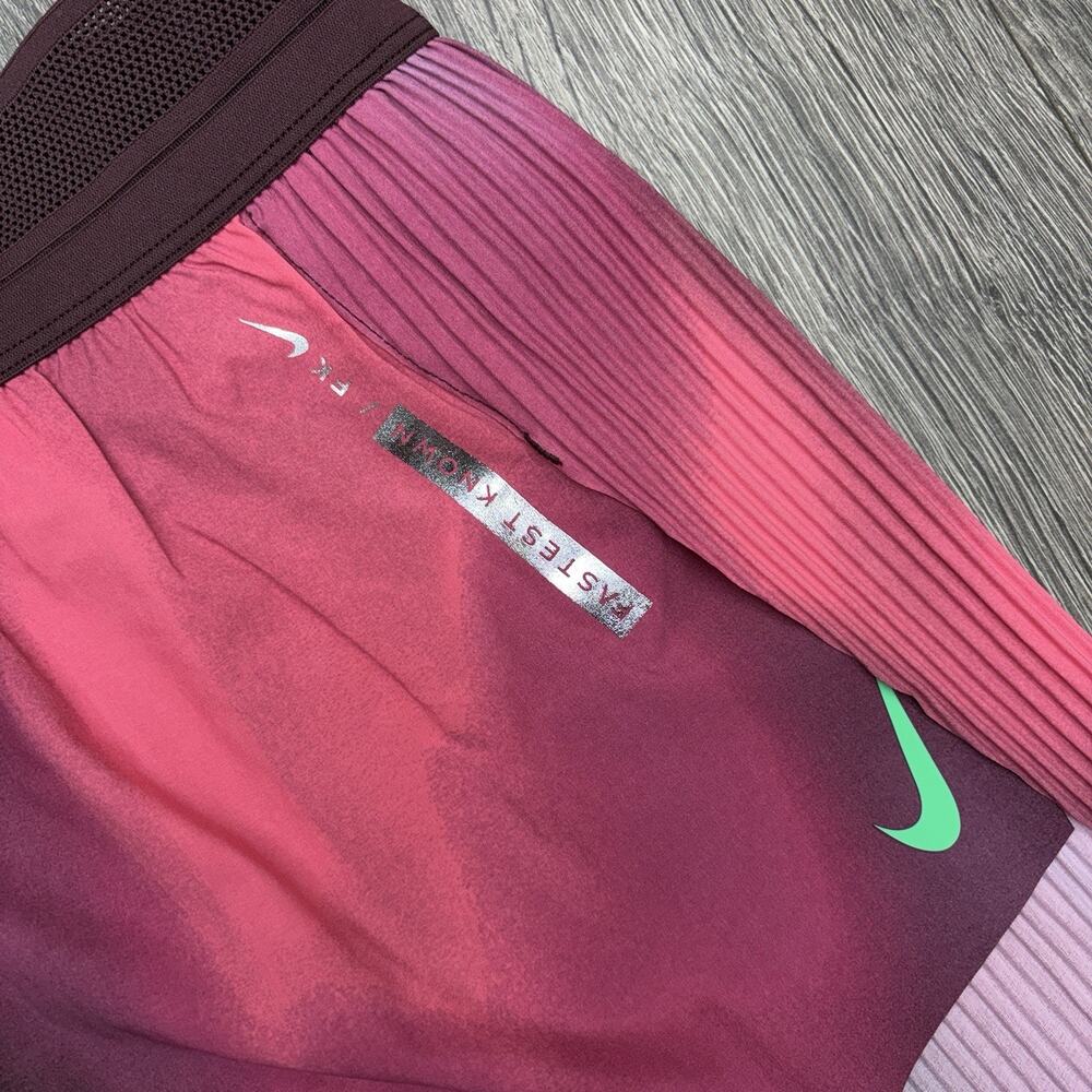 Nike Running Shorts Medium Womens Pink Faith Kipyegon 3" Aero Swift Mid Rise - Picture 9 of 16